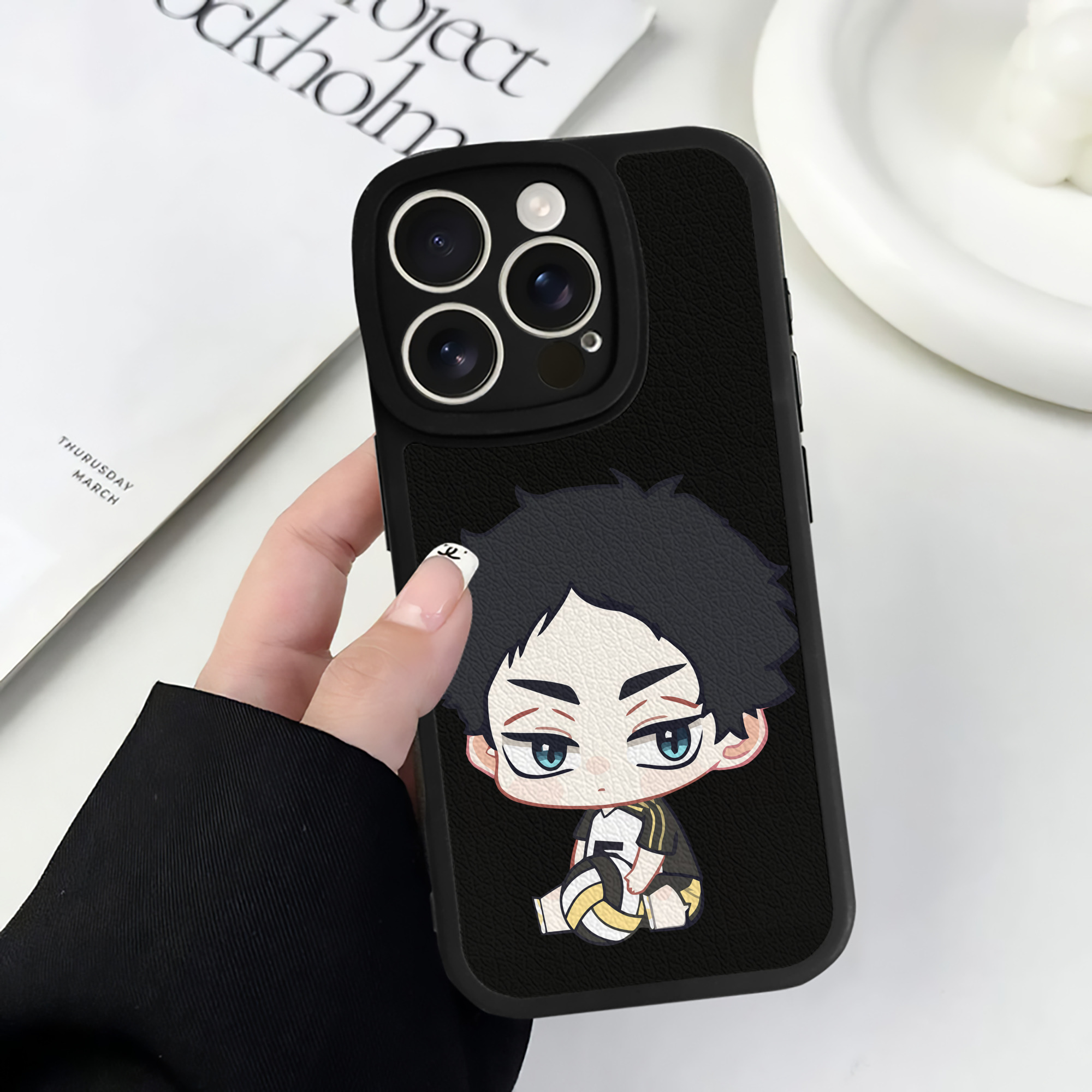 （画像用） ハイキュー!! Haikyu!! 【iPhone 16シリーズ対応】シリコンスマホケース（レザー調） 材質：シリコン